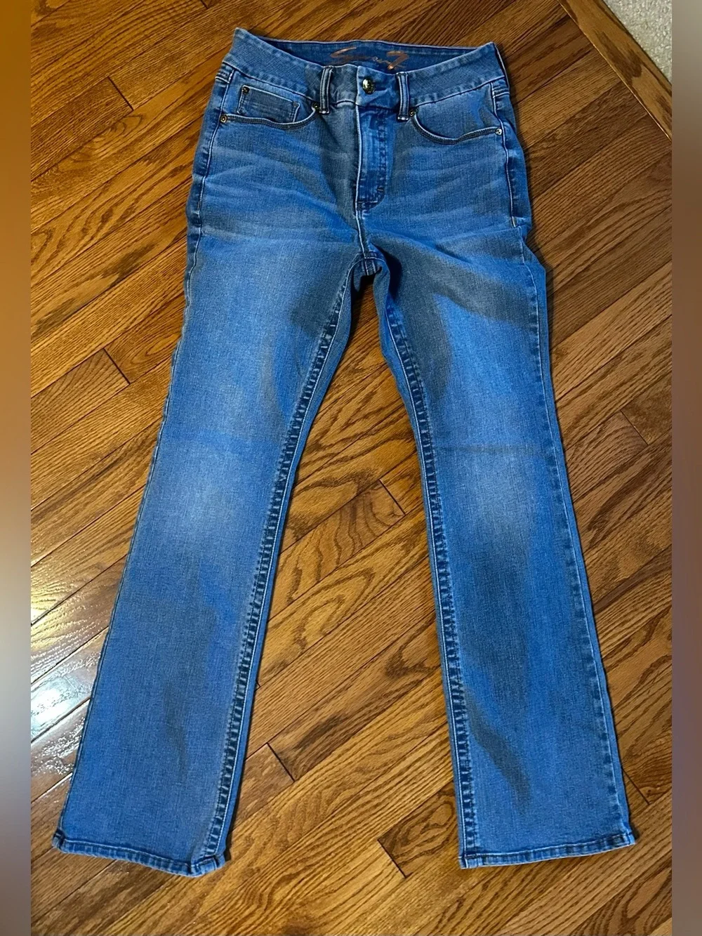 Seven Classic Tummyless High-Rise Slim Boot Blue Women's Jeans_7